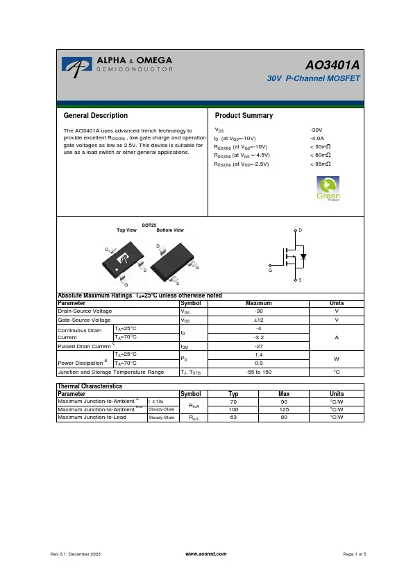 AO3401A component photo