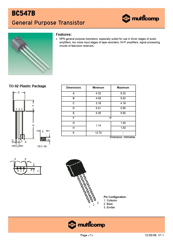 BC547B component photo