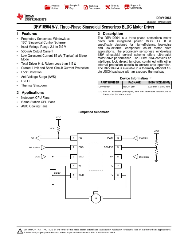 DRV10964PWPR component photo