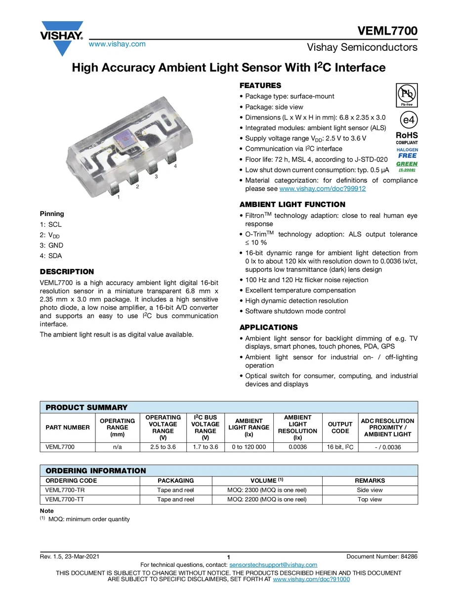 VEML7700-TT component photo